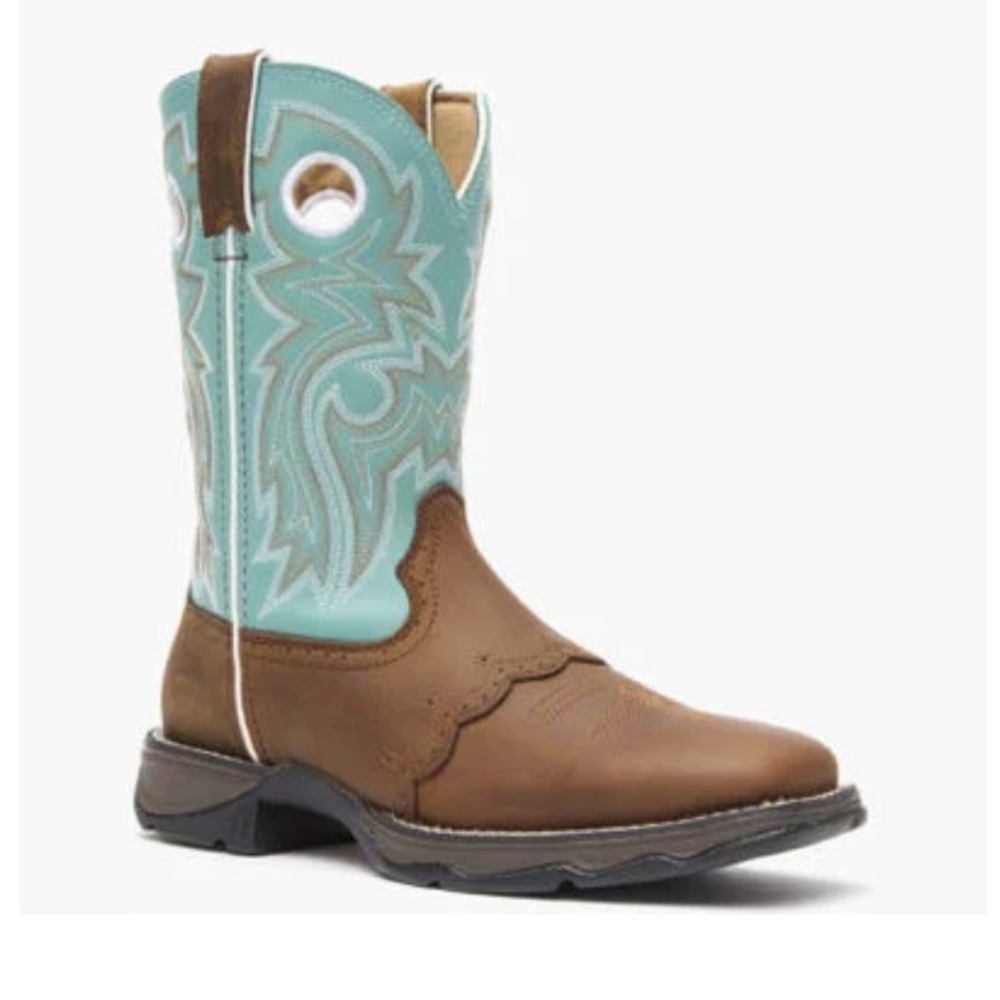 Durango Brown and Turquoise Western Heeled Boots